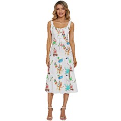 Women s Sleeveless Corset Midi Dress 