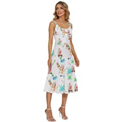 Women s Sleeveless Corset Midi Dress 