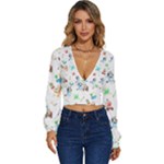 Bluey, Bluey merch, Bluey pattern, Bluey Bluey, bingo, Bluey design, bluey dog Long Sleeve Deep-V Velour Top Bluey, Bluey merch, Bluey pattern, Bluey Bluey, bingo, Bluey design, bluey dog Long Sleeve Deep-V Velour Top
