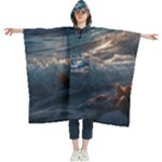 Ocean Sea Waves Women s Hooded Rain Ponchos
