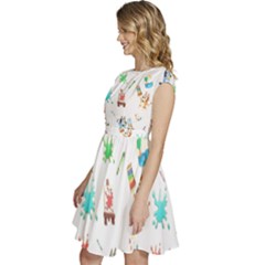 Cap Sleeve High Waist Dress 
