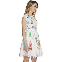 Cap Sleeve High Waist Dress 