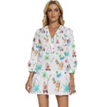 Bluey, Bluey merch, Bluey pattern, Bluey Bluey, bingo, Bluey design, bluey dog V-Neck Placket Mini Dress Bluey, Bluey merch, Bluey pattern, Bluey Bluey, bingo, Bluey design, bluey dog V-Neck Placket Mini Dress