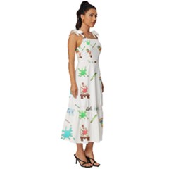 Tie-Strap Tiered Midi Chiffon Dress 