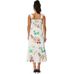 Tie-Strap Tiered Midi Chiffon Dress 