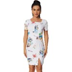 Bluey, Bluey merch, Bluey pattern, Bluey Bluey, bingo, Bluey design, bluey dog Fitted Knot Split End Bodycon Dress Bluey, Bluey merch, Bluey pattern, Bluey Bluey, bingo, Bluey design, bluey dog Fitted Knot Split End Bodycon Dress