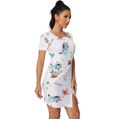 Fitted Knot Split End Bodycon Dress 