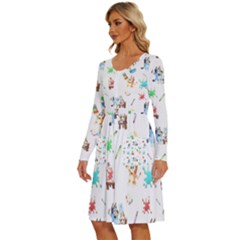 Long Sleeve Dress With Pocket 