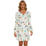 Bluey, Bluey merch, Bluey pattern, Bluey Bluey, bingo, Bluey design, bluey dog Long Sleeve Waist Tie Ruffle Velvet Dress Bluey, Bluey merch, Bluey pattern, Bluey Bluey, bingo, Bluey design, bluey dog Long Sleeve Waist Tie Ruffle Velvet Dress