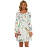 Bluey, Bluey merch, Bluey pattern, Bluey Bluey, bingo, Bluey design, bluey dog Long Sleeve Wide Neck Velvet Dress Bluey, Bluey merch, Bluey pattern, Bluey Bluey, bingo, Bluey design, bluey dog Long Sleeve Wide Neck Velvet Dress