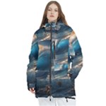 Ocean Sea Waves Women s Multi Pockets Zip Ski and Snowboard Waterproof Breathable Jacket