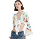 Trumpet Sleeve Cropped Top 
