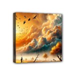 Nature Storm Painting Mini Canvas 4  x 4  (Stretched)
