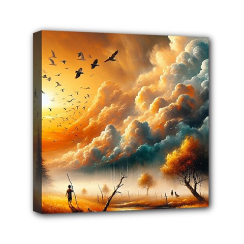 Nature Storm Painting Mini Canvas 6  x 6  (Stretched) from ArtsNow.com
