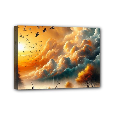 Nature Storm Painting Mini Canvas 7  x 5  (Stretched) from ArtsNow.com