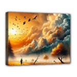 Nature Storm Painting Canvas 14  x 11  (Stretched)