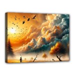 Nature Storm Painting Canvas 16  x 12  (Stretched)