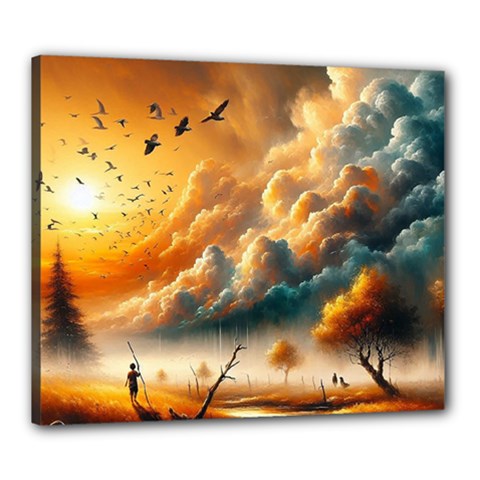 Nature Storm Painting Canvas 24  x 20  (Stretched) from ArtsNow.com