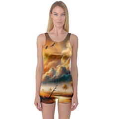 One Piece Boyleg Swimsuit 