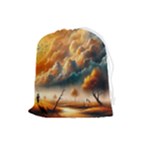Nature Storm Painting Drawstring Pouch (Large)