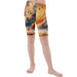 Nature Storm Painting Kids  Mid Length Swim Shorts