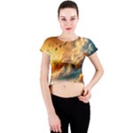 Nature Storm Painting Crew Neck Crop Top