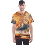 Nature Storm Painting Men s Sport Mesh T-Shirt