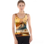 Nature Storm Painting Women s Basic Tank Top