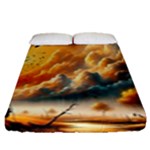 Nature Storm Painting Fitted Sheet (Queen Size)