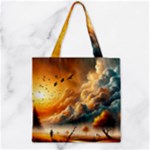 Nature Storm Painting Zipper Grocery Tote Bag