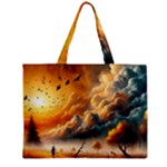 Nature Storm Painting Zipper Mini Tote Bag