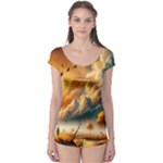 Nature Storm Painting Boyleg Leotard 