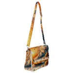 Nature Storm Painting Shoulder Bag with Back Zipper