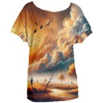 Nature Storm Painting Women s Oversized T-Shirt
