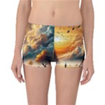 Nature Storm Painting Boyleg Bikini Bottoms
