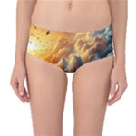 Nature Storm Painting Mid-Waist Bikini Bottoms