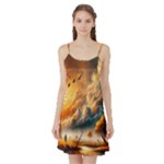 Nature Storm Painting Satin Night Slip