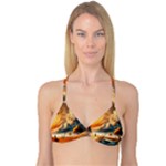 Nature Storm Painting Reversible Tri Bikini Top