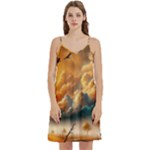 Nature Storm Painting Mini Camis Dress With Pockets