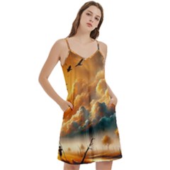 Mini Camis Dress With Pockets 