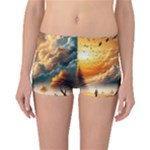 Nature Storm Painting Reversible Boyleg Bikini Bottoms