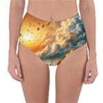 Nature Storm Painting Reversible High-Waist Bikini Bottoms