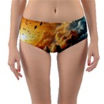 Nature Storm Painting Reversible Mid-Waist Bikini Bottoms