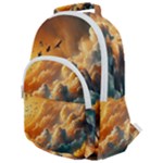Nature Storm Painting Rounded Multi Pocket Backpack