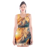 Nature Storm Painting Scoop Neck Skater Dress