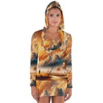 Nature Storm Painting Long Sleeve Hooded T-shirt