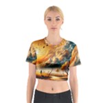 Nature Storm Painting Cotton Crop Top