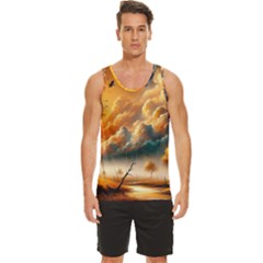 Men s Wide Collar Tank Top 
