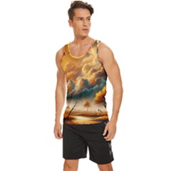 Men s Wide Collar Tank Top 