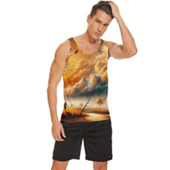 Men s Wide Collar Tank Top 